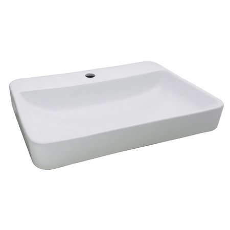 Fauceture EV2318 Century 23" Rectangular Ceramic Drop-In Bathroom Sink, White EV2318
